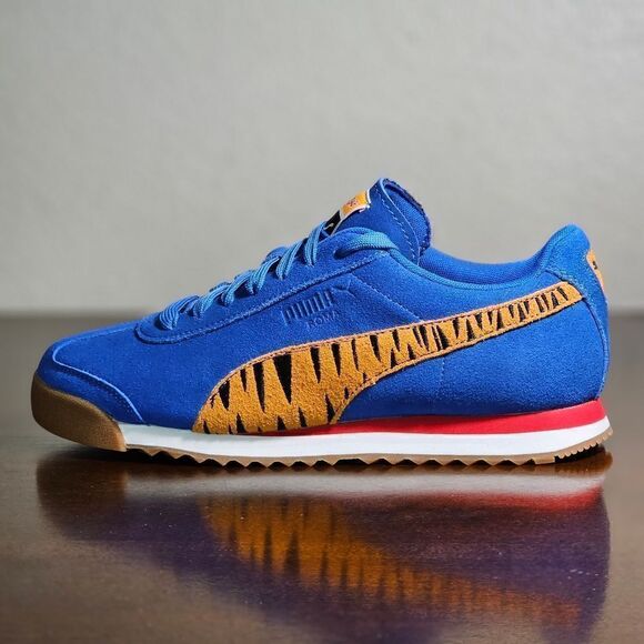 Puma Roma Tony The Tiger Kellogg's Frosted Flakes Suede Shoes Blue Orange W 6.5 - Picture 9 of 14